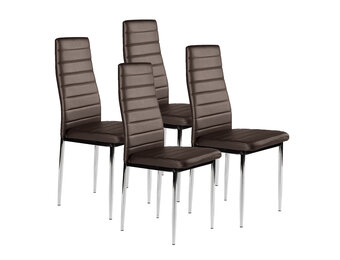 Eetkamerstoelen - set van 4 eettafel stoelen - eco-leer - bruin