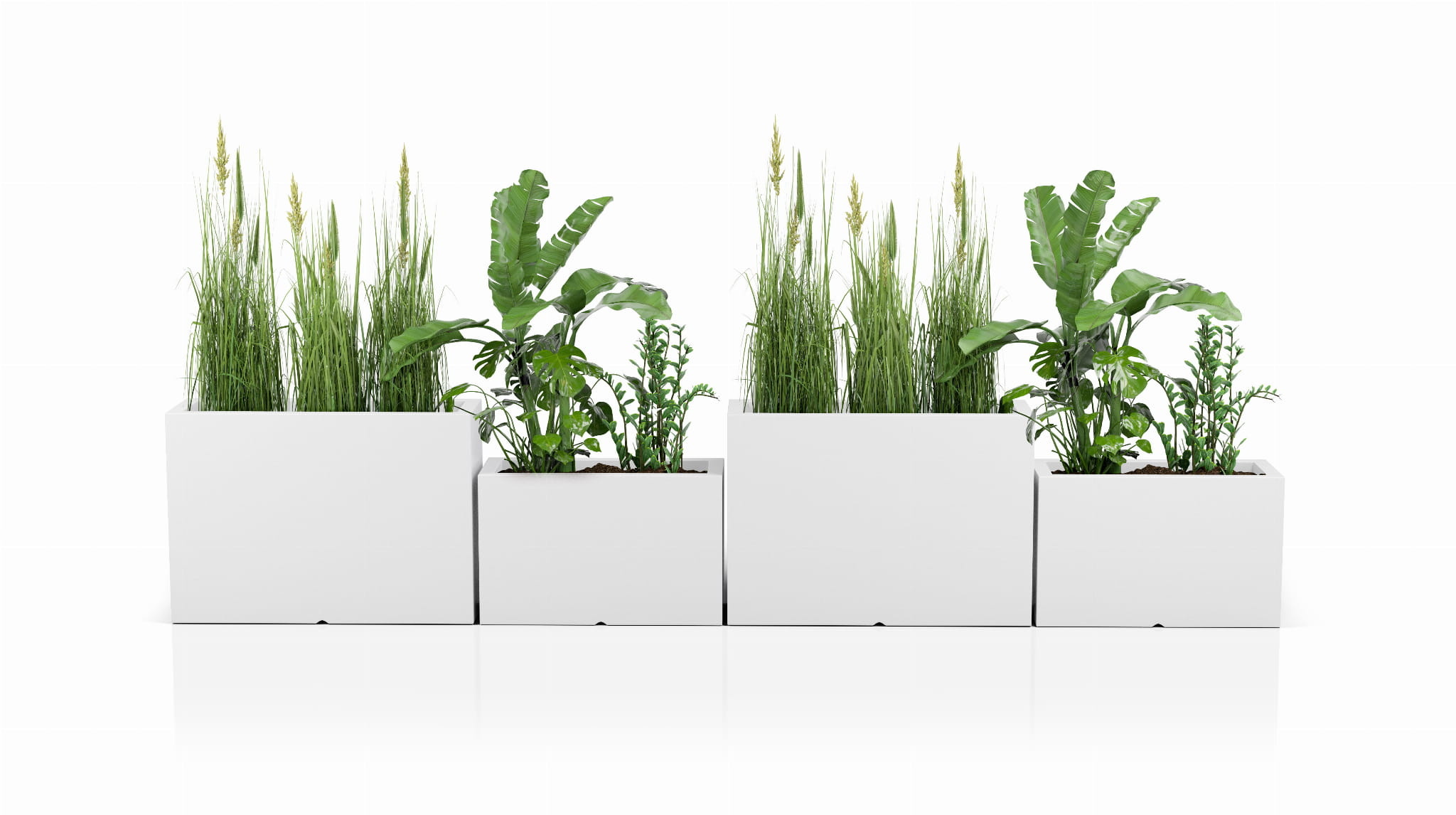 Plantenbak LUNGO MAXI - 80x35x50cm - wit