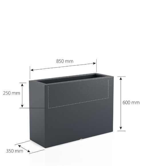 Plantenbak LUNGO GRANDE - 85x35x60cm - wit