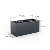 Plantenbak LONG - voor binnen & buiten - 90x40x40cm - antraciet