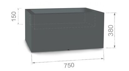 Plantenbak LUNGO - binnen en buiten - 75x35x38cm - antraciet