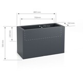 Plantenbak LUNGO MAXI - 80x35x50cm - antraciet