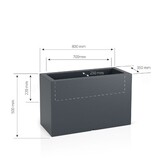 Plantenbak LUNGO MAXI - 80x35x50cm - antraciet