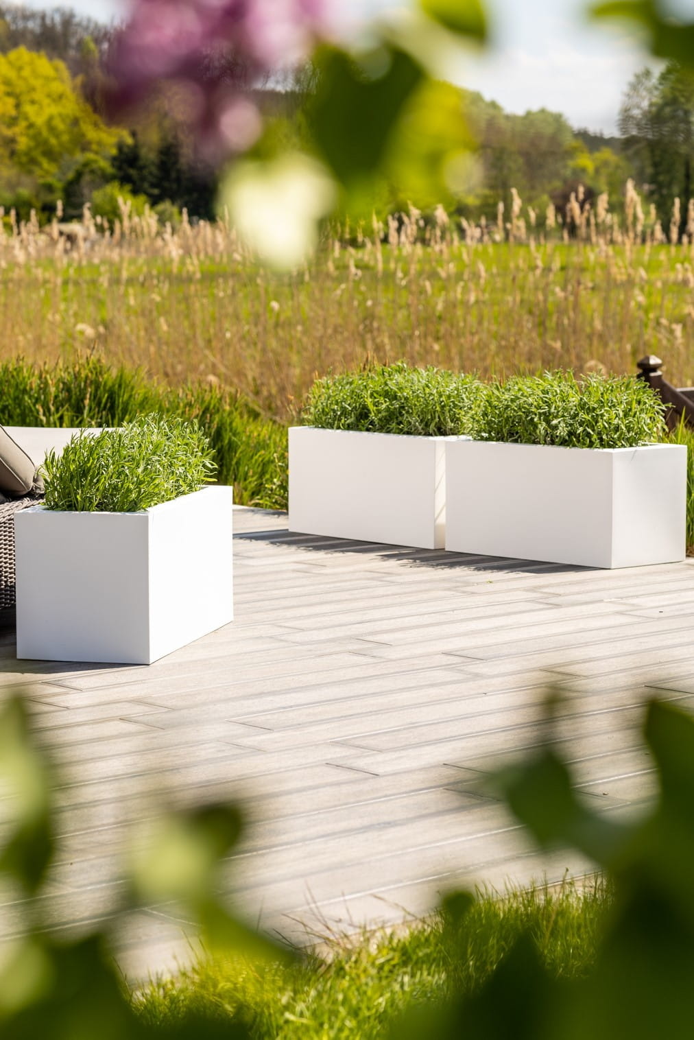 Plantenbak LUNGO - binnen en buiten - 75x35x38cm - wit