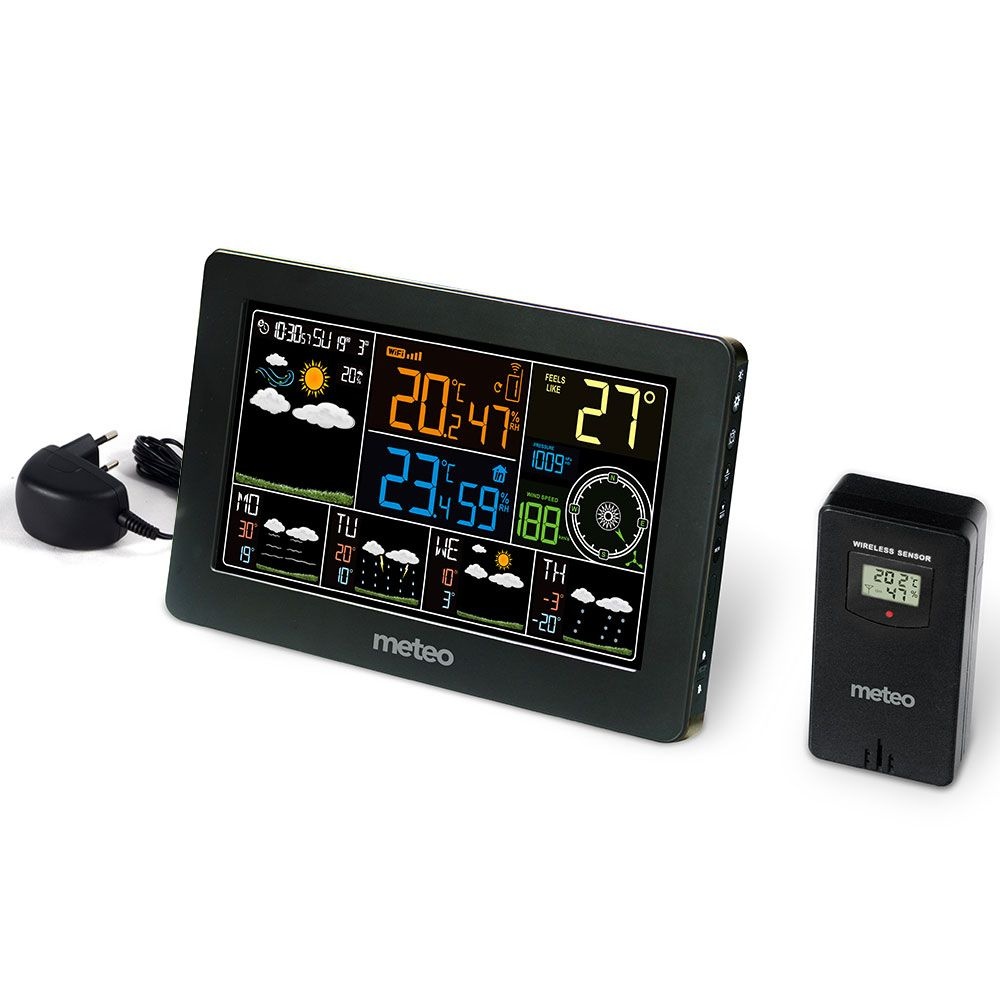 Weerstation METEO SP76 - draadloos - 20.5x2x13 cm - zwart