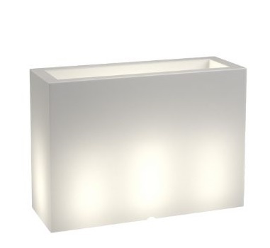 Plantenbak LUNGO GRANDE - 85x35x60cm - wit - met verlichting