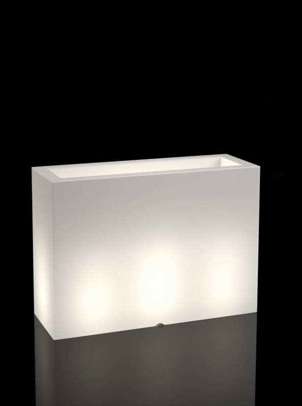 Plantenbak LUNGO GRANDE - 85x35x60cm - wit - met verlichting