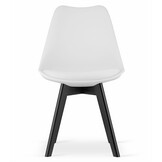 Eetkamerstoel MARK - 49x43x82cm - eco leer - wit zwart