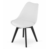 Eetkamerstoel MARK - 49x43x82cm - eco leer - wit zwart