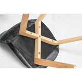 Velvet eetkamerstoel - 45x38x83cm - houten poten - grijs