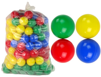 Ballenbak ballen - 200 stuks - rood, groen, geel en blauw