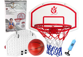 Basketbal net - 62x55x40cm - kunststof - wit, rood en blauw