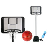 Basketbalpaal - 250 cm - hoogte verstelbaar - zwart, wit