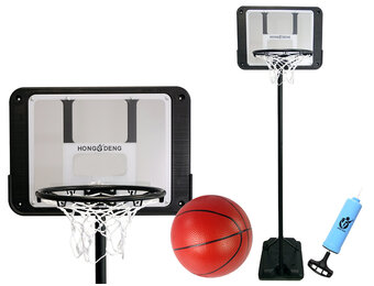 Basketbalpaal - 250 cm - hoogte verstelbaar - zwart, wit