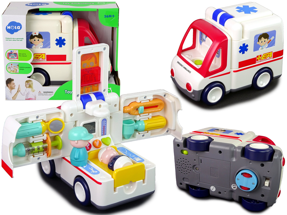 Ambulance speelgoed - 20x15x12 cm - interactief - met melodieën