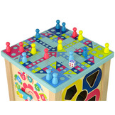 Activiteiten kubus - 19x19x18cm - met vormenstoof & klok - hout