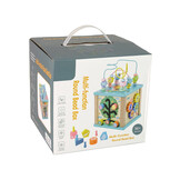 Activiteiten kubus - 19x19x18cm - met vormenstoof & klok - hout