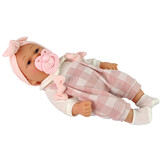 Babypoppen - 30 cm - tweeling - jongen en meisje - grijs en roze