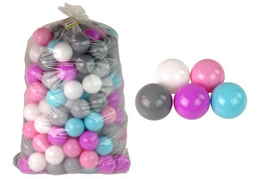 Ballenbak ballen - 200 stuks - grijs, wit, roze, paars en mint