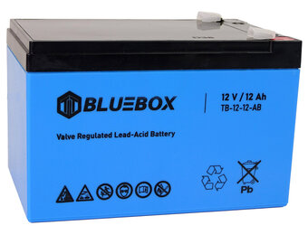 AGM accu BLUEBOX - 101x151x98mm - 12V 12Ah - blauw - gelaccu