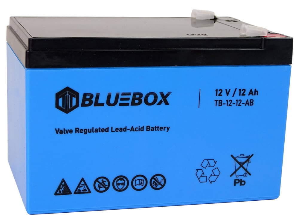 AGM accu BLUEBOX - 101x151x98mm - 12V 12Ah - blauw - gelaccu