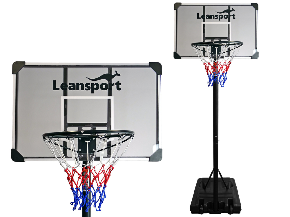 Basketbalpaal - 108x74x305cm - op wielen - zwart