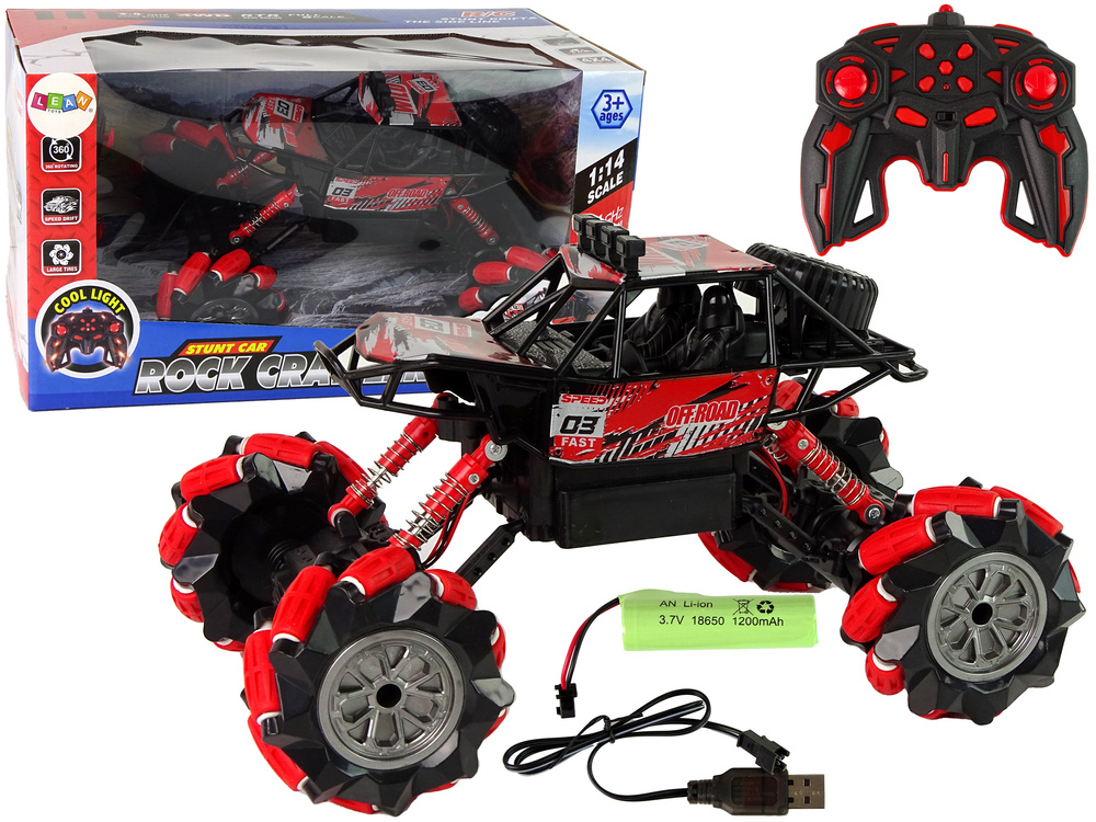 Bestuurbare auto - off-road buggy - R/C - 29x18x16cm - rood zwart