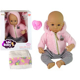 Babypop - 40x29 cm - met fopspeen - roze