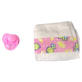 Babypop - 40x29 cm - met fopspeen - roze