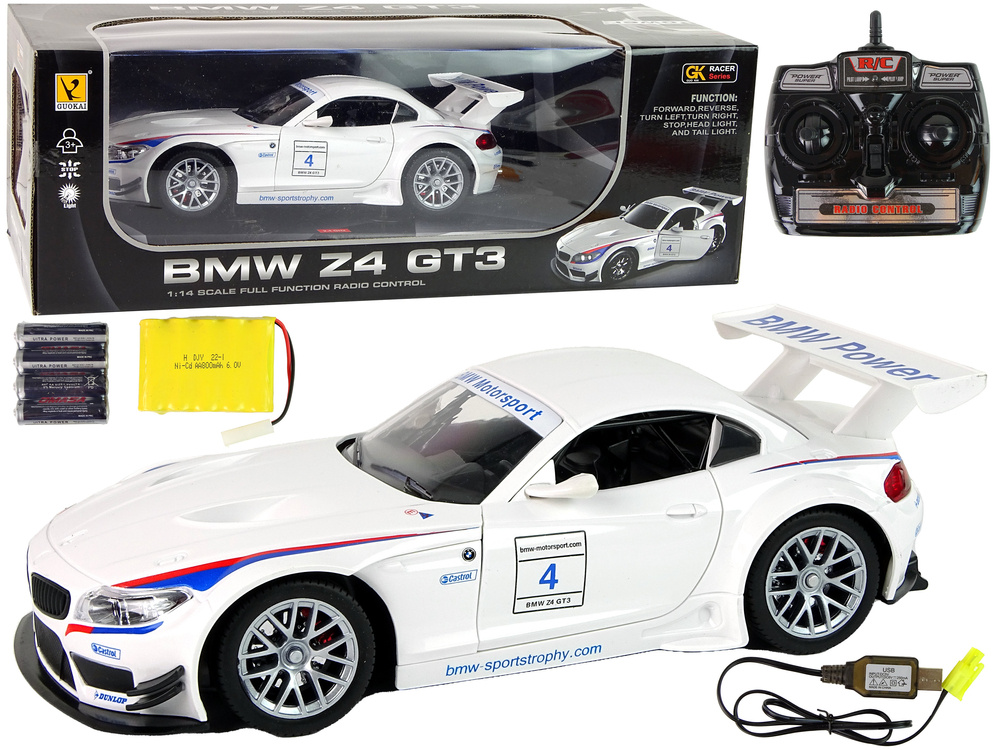 Bestuurbare auto - BMW Z4 - R/C - 31x9x13 cm - wit