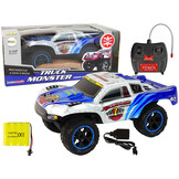 Bestuurbare auto - Truck Monster - R/C - 32x15x19cm - wit