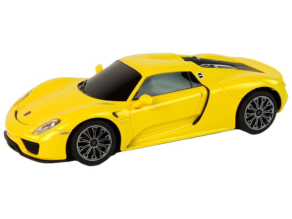 Bestuurbare auto - Porsche 918 - R/C - 19x5x7,5 cm - geel