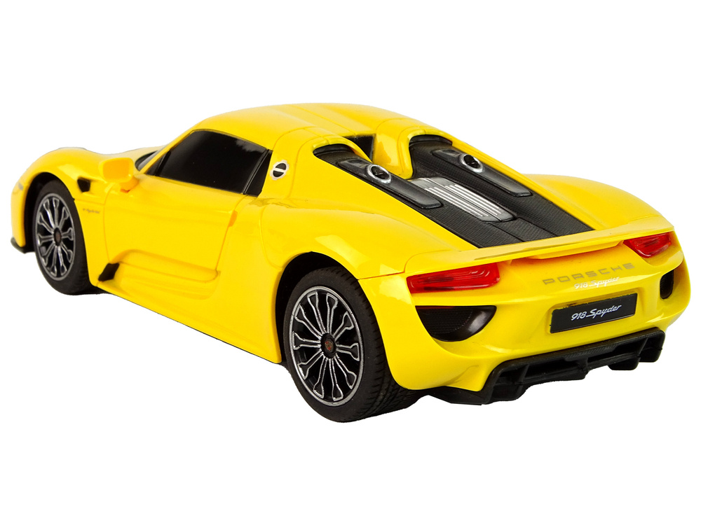 Bestuurbare auto - Porsche 918 - R/C - 19x5x7,5 cm - geel