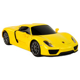 Bestuurbare auto - Porsche 918 - R/C - 19x5x7,5 cm - geel