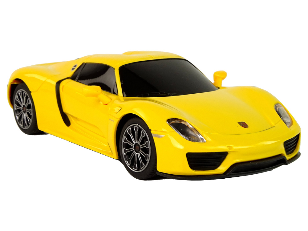 Bestuurbare auto - Porsche 918 - R/C - 19x5x7,5 cm - geel