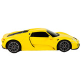 Bestuurbare auto - Porsche 918 - R/C - 19x5x7,5 cm - geel