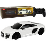 Bestuurbare Auto - Audi R8 - R/C - 18x5x8cm - wit