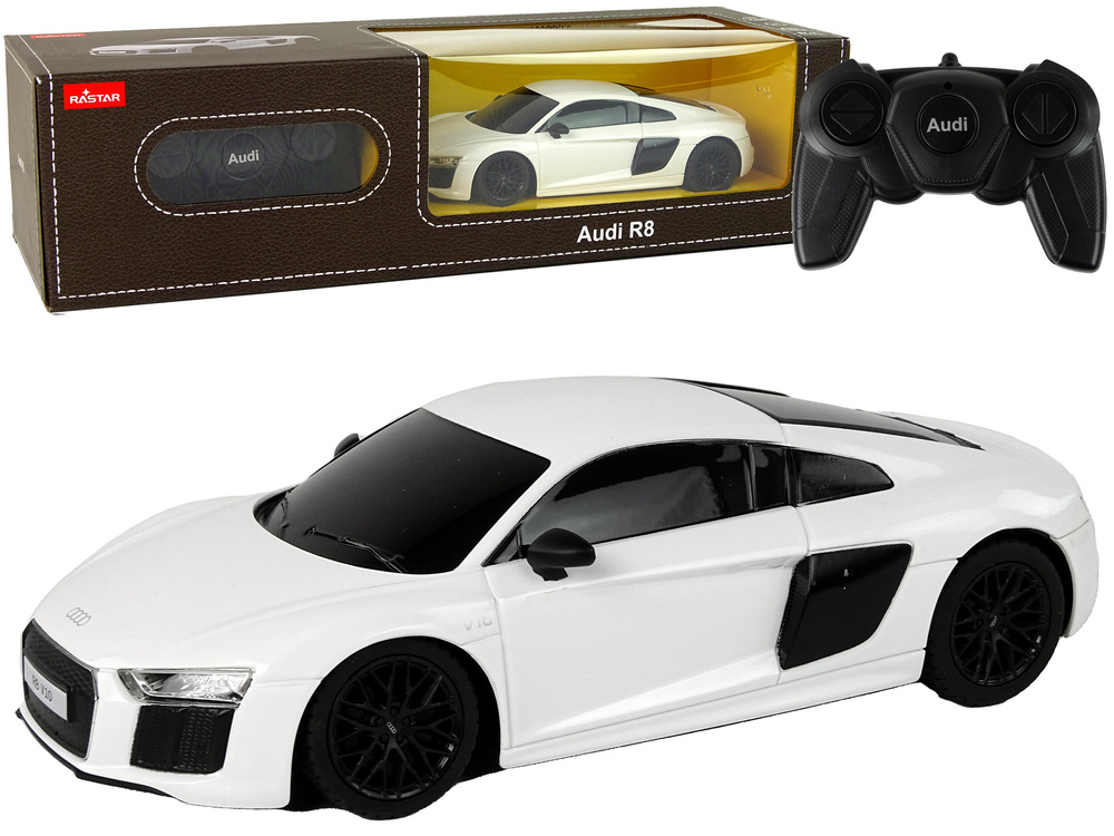 Bestuurbare Auto - Audi R8 - R/C - 18x5x8cm - wit