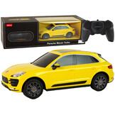 Bestuurbare auto - Porsche Macan Turbo - R/C - 19x7x7,5cm - geel