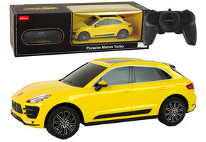 Bestuurbare auto - Porsche Macan Turbo - R/C - 19x7x7,5cm - geel