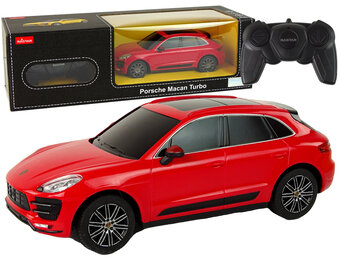 Bestuurbare auto - Porsche Macan Turbo - R/C - 19x7x7,5cm - rood
