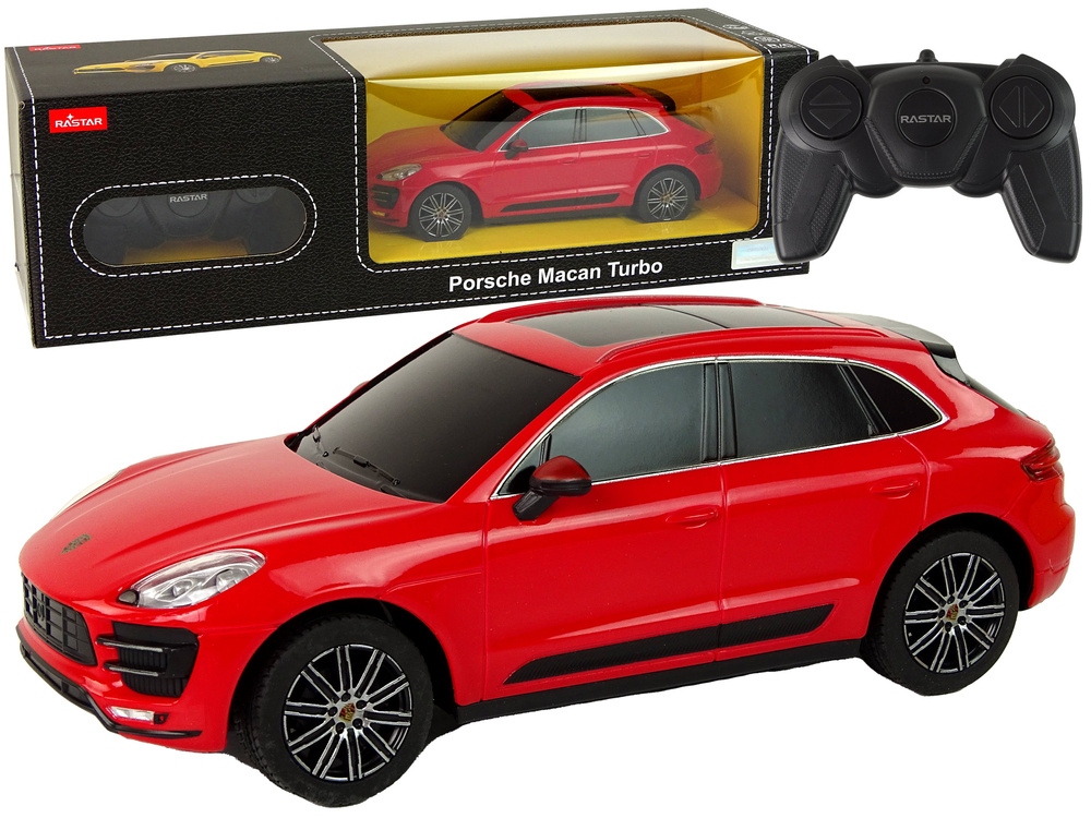 Bestuurbare auto - Porsche Macan Turbo - R/C - 19x7x7,5cm - rood
