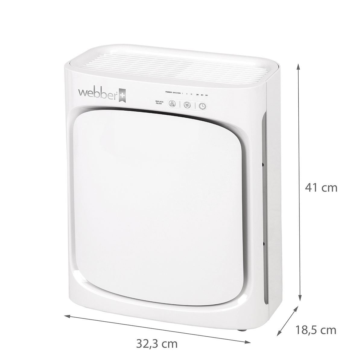 Luchtreiniger WEBBER AP8410 - 41x32x18,5cm - tot 38m2 - wit