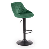 Barkruk velvet - 45x38x83cm - 360 graden draaibaar - donkergroen