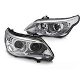 Koplampen geschikt voor BMW E60 E61 03-07 - 3D LED angel eyes - chroom