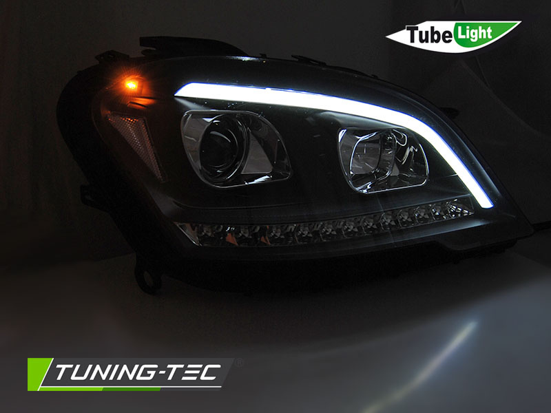 Koplampen MERCEDES W164 ML M-klasse 09-11 - Tube light - zwart
