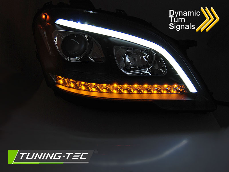 Koplampen MERCEDES W164 ML M-klasse 09-11 - Tube light - zwart