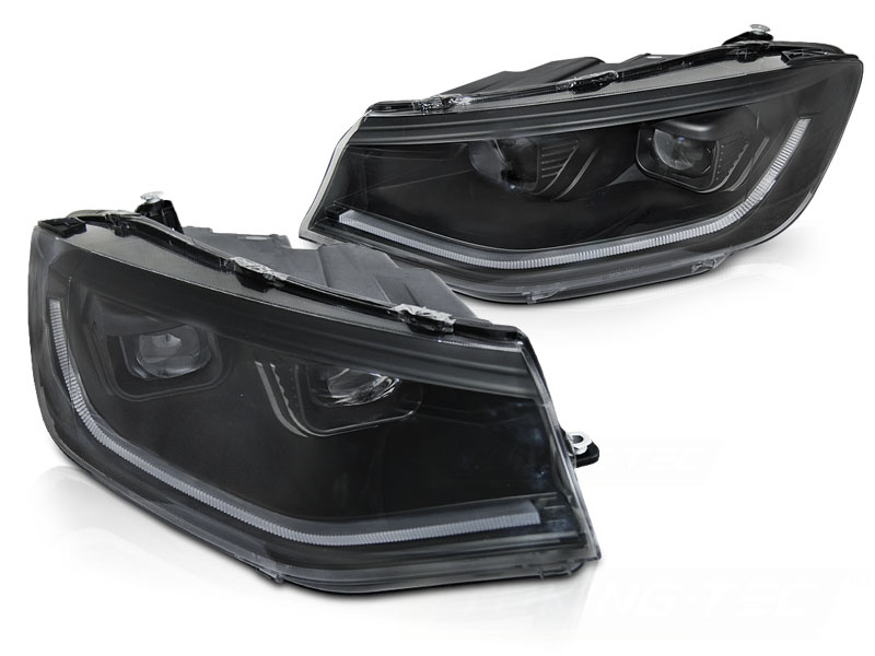 Koplampen voor VW CADDY 20- tube light DRL - zwart