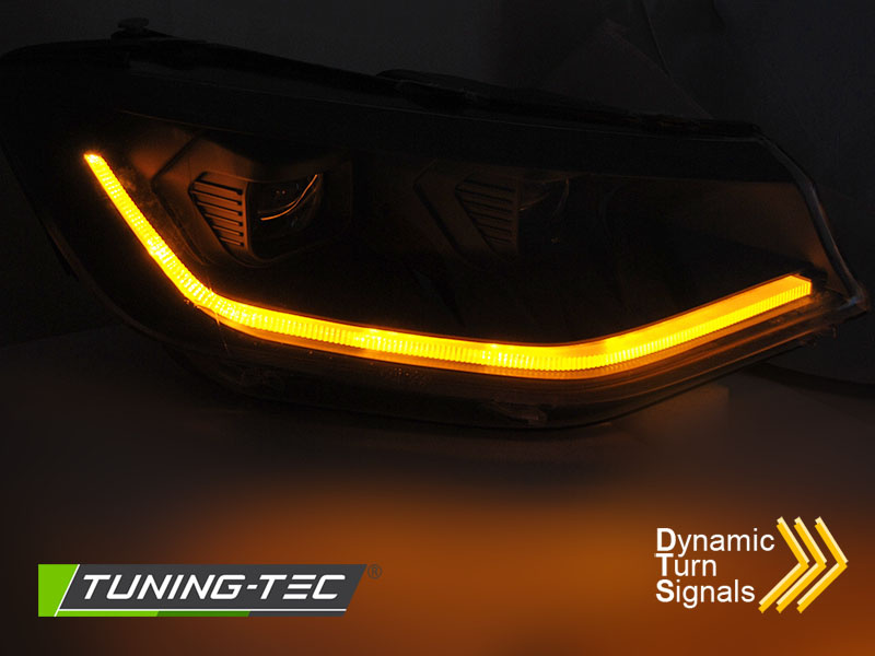 Koplampen voor VW CADDY 20- tube light DRL - zwart