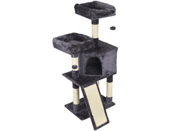 Krabpaal - 5 niveaus - 59x54x117cm - pluche - grijs